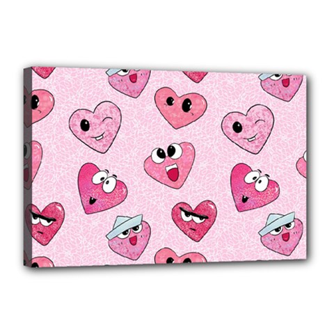 Emoji Heart Canvas 18  x 12  (Stretched) from ArtsNow.com