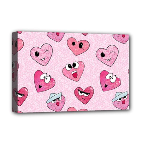 Emoji Heart Deluxe Canvas 18  x 12  (Stretched) from ArtsNow.com