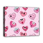 Emoji Heart Deluxe Canvas 20  x 16  (Stretched)