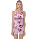 Emoji Heart One Piece Boyleg Swimsuit