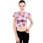 Emoji Heart Crew Neck Crop Top