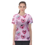 Emoji Heart Women s Sport Mesh Tee