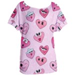 Emoji Heart Women s Oversized Tee