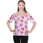 Emoji Heart Cutout Shoulder Tee