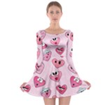 Emoji Heart Long Sleeve Skater Dress