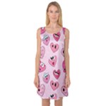 Emoji Heart Sleeveless Satin Nightdress