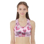 Emoji Heart Sports Bra with Border