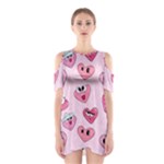 Emoji Heart Shoulder Cutout One Piece Dress