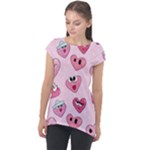 Emoji Heart Cap Sleeve High Low Top