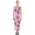 Emoji Heart Fitted Maxi Dress