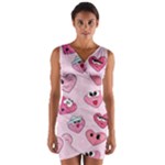 Emoji Heart Wrap Front Bodycon Dress