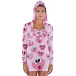 Emoji Heart Long Sleeve Hooded T-shirt