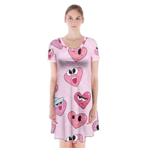 Emoji Heart Short Sleeve V