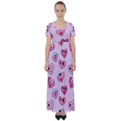 High Waist Short Sleeve Maxi Dress 