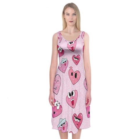 Emoji Heart Midi Sleeveless Dress from ArtsNow.com