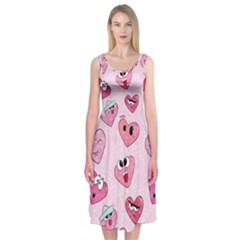 Emoji Heart Midi Sleeveless Dress from ArtsNow.com