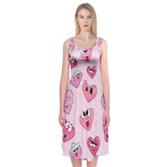 Emoji Heart Midi Sleeveless Dress from ArtsNow.com