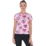 Emoji Heart Short Sleeve Sports Top 