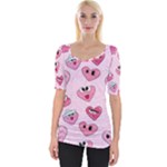 Emoji Heart Wide Neckline Tee