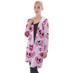 Emoji Heart Hooded Pocket Cardigan