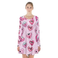 Emoji Heart Long Sleeve Velvet V