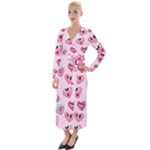 Emoji Heart Velvet Maxi Wrap Dress