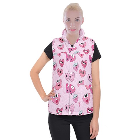 Emoji Heart Women s Button Up Vest from ArtsNow.com
