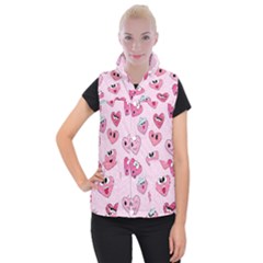 Emoji Heart Women s Button Up Vest from ArtsNow.com