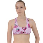 Emoji Heart Criss Cross Racerback Sports Bra