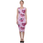 Emoji Heart Sleeveless Pencil Dress