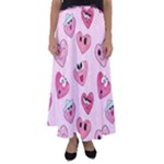 Emoji Heart Flared Maxi Skirt