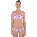 Emoji Heart Cross Back Hipster Bikini Set