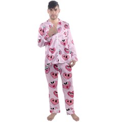 Men s Long Sleeve Satin Pajamas Set 