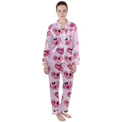 Women s Long Sleeve Satin Pajamas Set 
