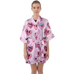 Half Sleeve Satin Kimono  