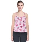 Emoji Heart Velvet Spaghetti Strap Top