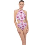 Emoji Heart Halter Side Cut Swimsuit