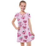 Emoji Heart Kids  Cross Web Dress