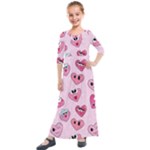 Emoji Heart Kids  Quarter Sleeve Maxi Dress