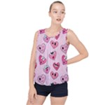 Emoji Heart Bubble Hem Chiffon Tank Top