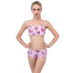 Emoji Heart Layered Top Bikini Set