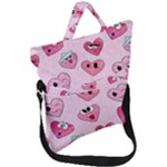 Emoji Heart Fold Over Handle Tote Bag