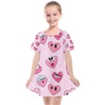 Emoji Heart Kids  Smock Dress