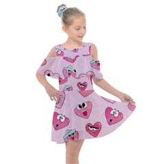 Kids  Shoulder Cutout Chiffon Dress 