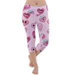 Emoji Heart Lightweight Velour Capri Yoga Leggings