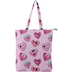 Emoji Heart Double Zip Up Tote Bag