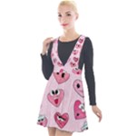 Emoji Heart Plunge Pinafore Velour Dress