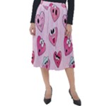 Emoji Heart Classic Velour Midi Skirt 