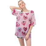 Emoji Heart Oversized Chiffon Top