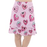 Emoji Heart Fishtail Chiffon Skirt